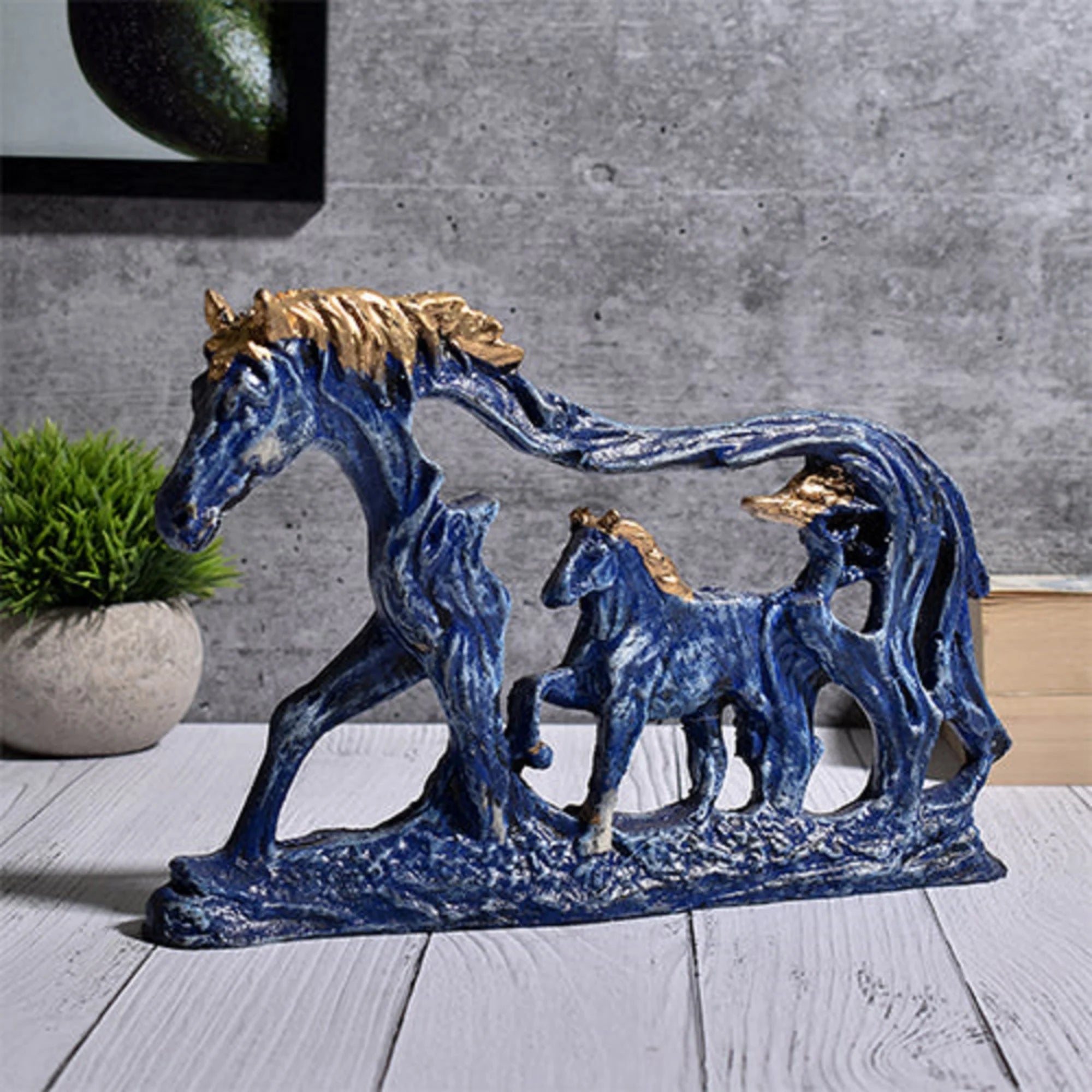 Resing Horse With Baby Showpiece Main image
