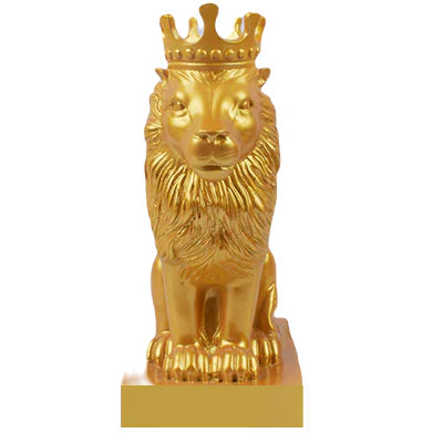 Polyresin Lion King Statue With Crown - Golden Secondary image