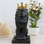 Polyresin Lion King Statue With Crown- Black