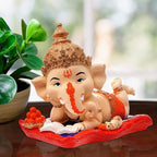 Lord Ganesha Sliping Reading Book Showpiec