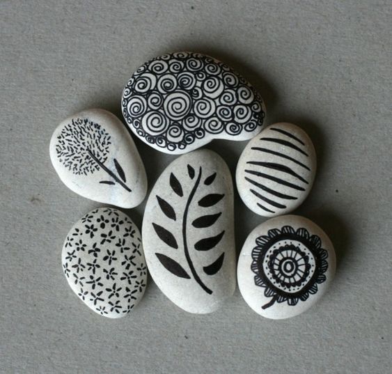 Cosmic Painting Stones Showpiece 6 Pcs Main image