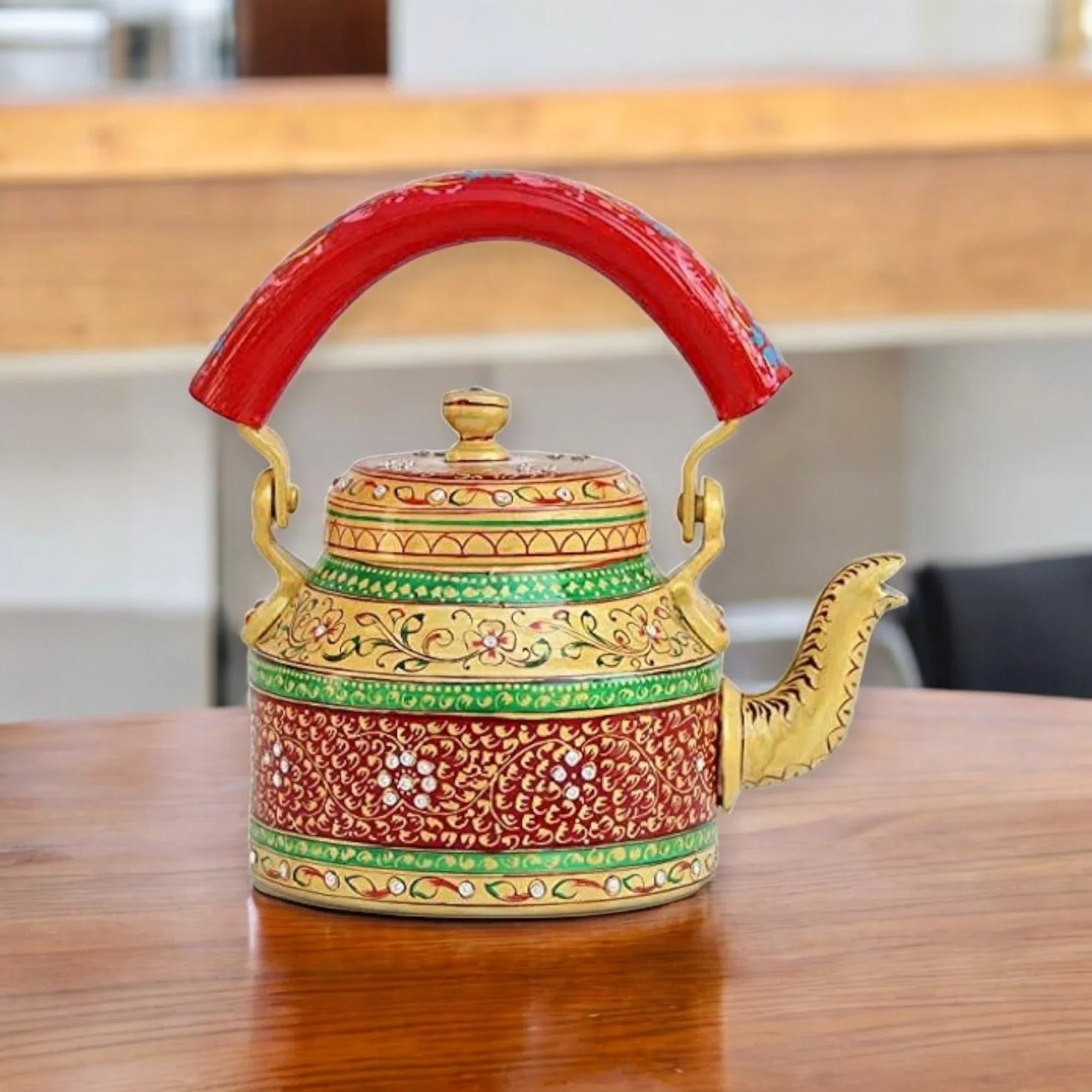 Aluminum Painted Tea Kettle Figurine Decorative Main image