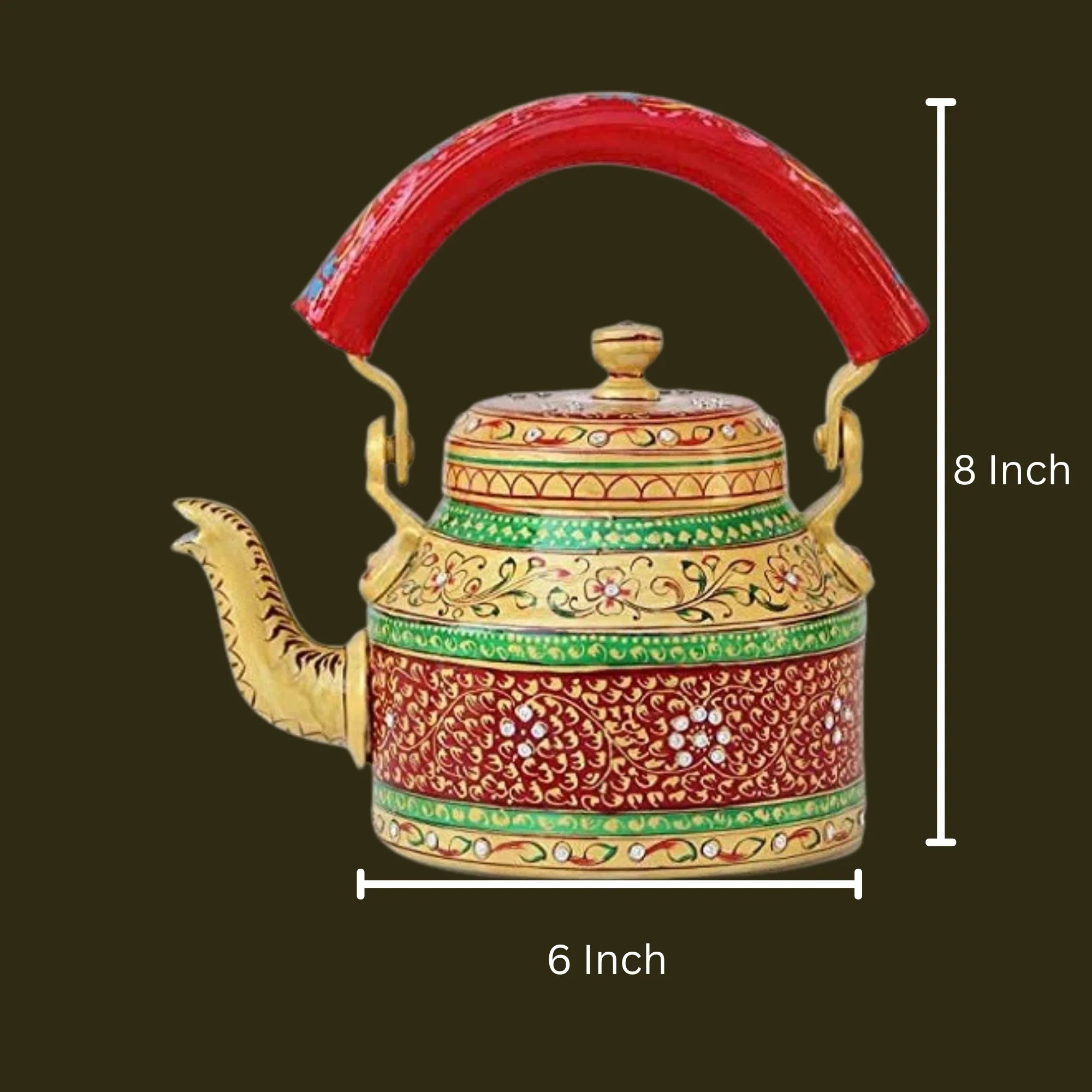 Aluminum Painted Tea Kettle Figurine Decorative Secondary image