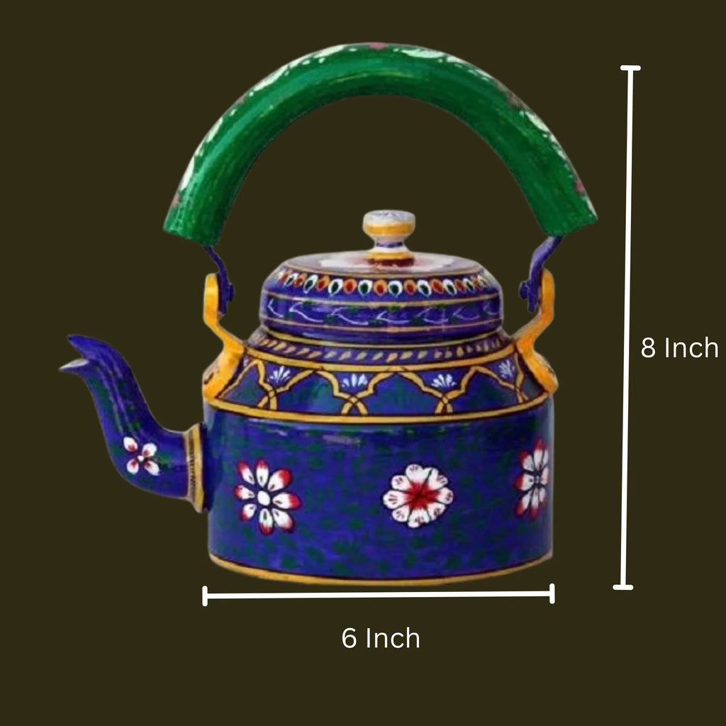 Aluminum Painted Tea Kettle Figurine Decorative