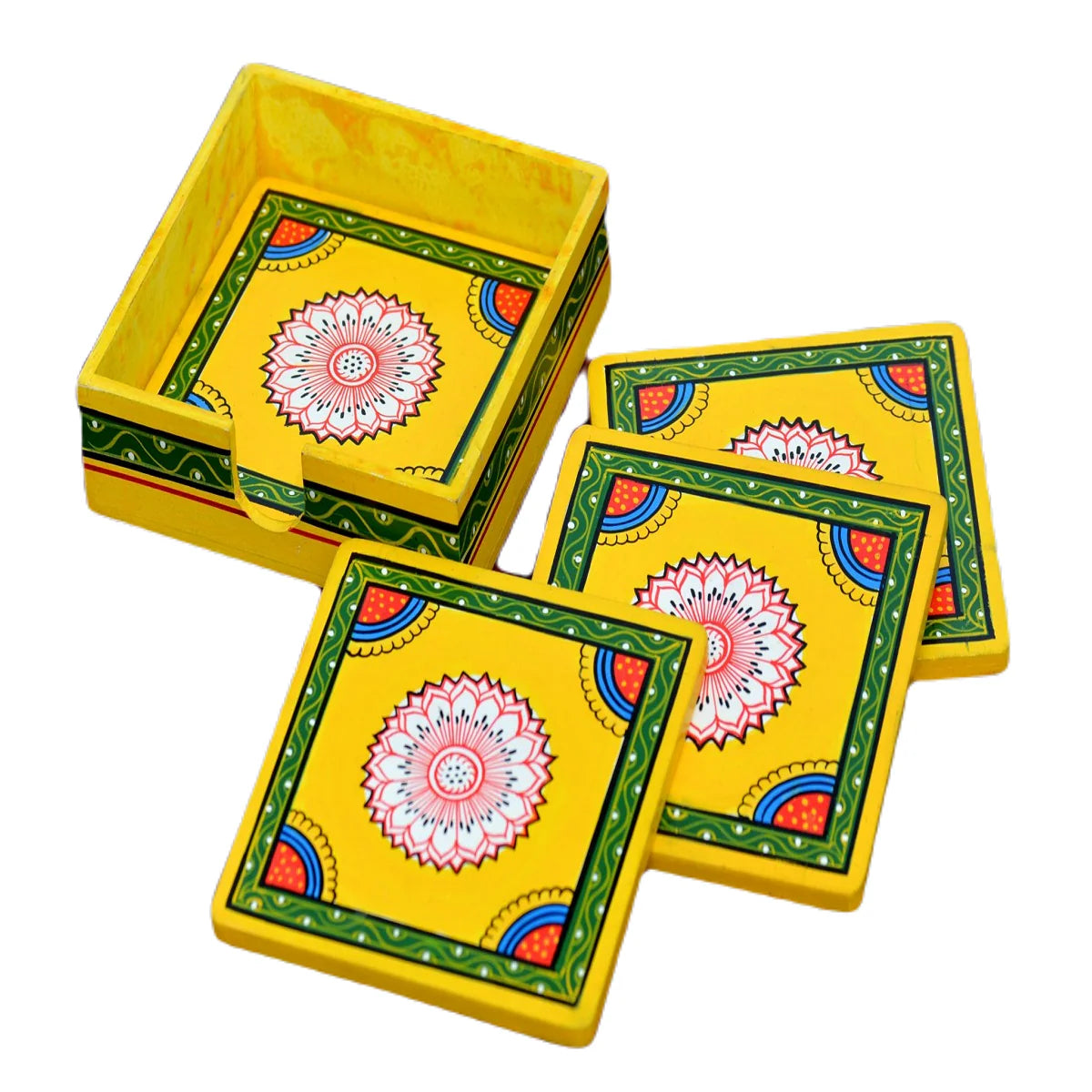 Wooden Painted Tea Coaster Set Of 4 Secondary image