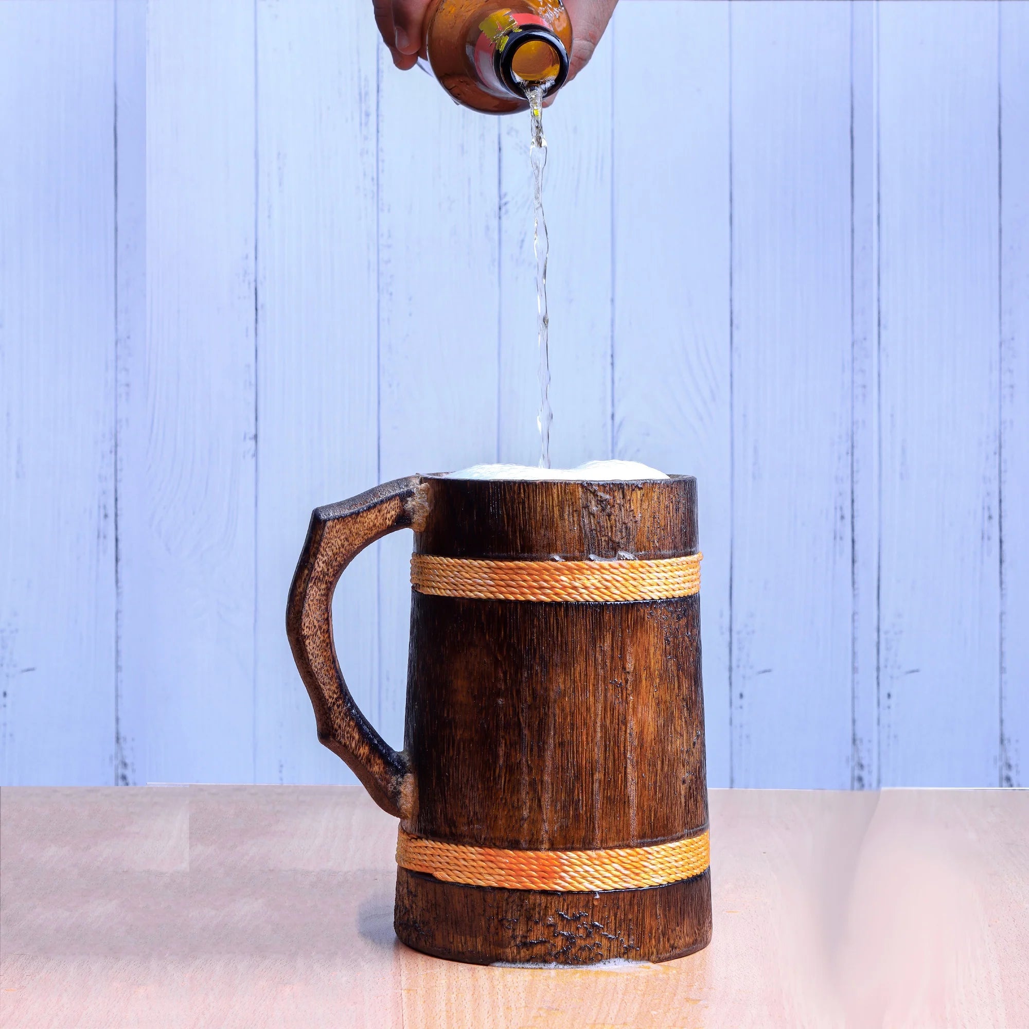 Wooden Beer Mug With Handle Main image