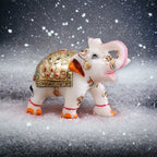 White Marble Elephant Statue Home Decor pair