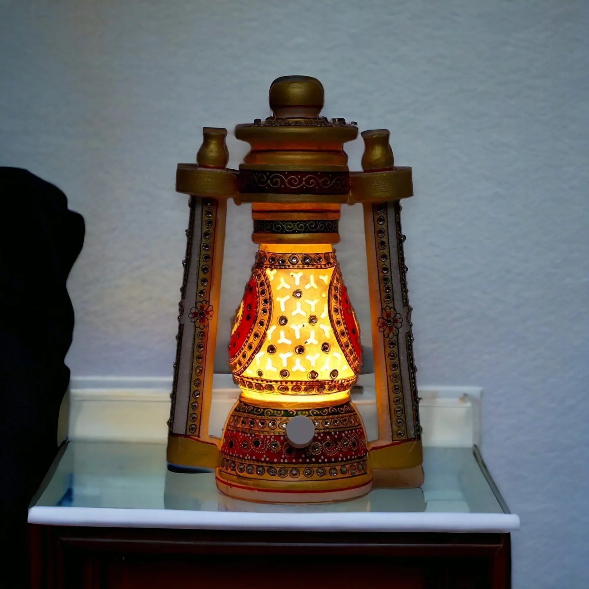Beautiful Traditional Painting Hanging Lalten/lantern with electronic holder Secondary image