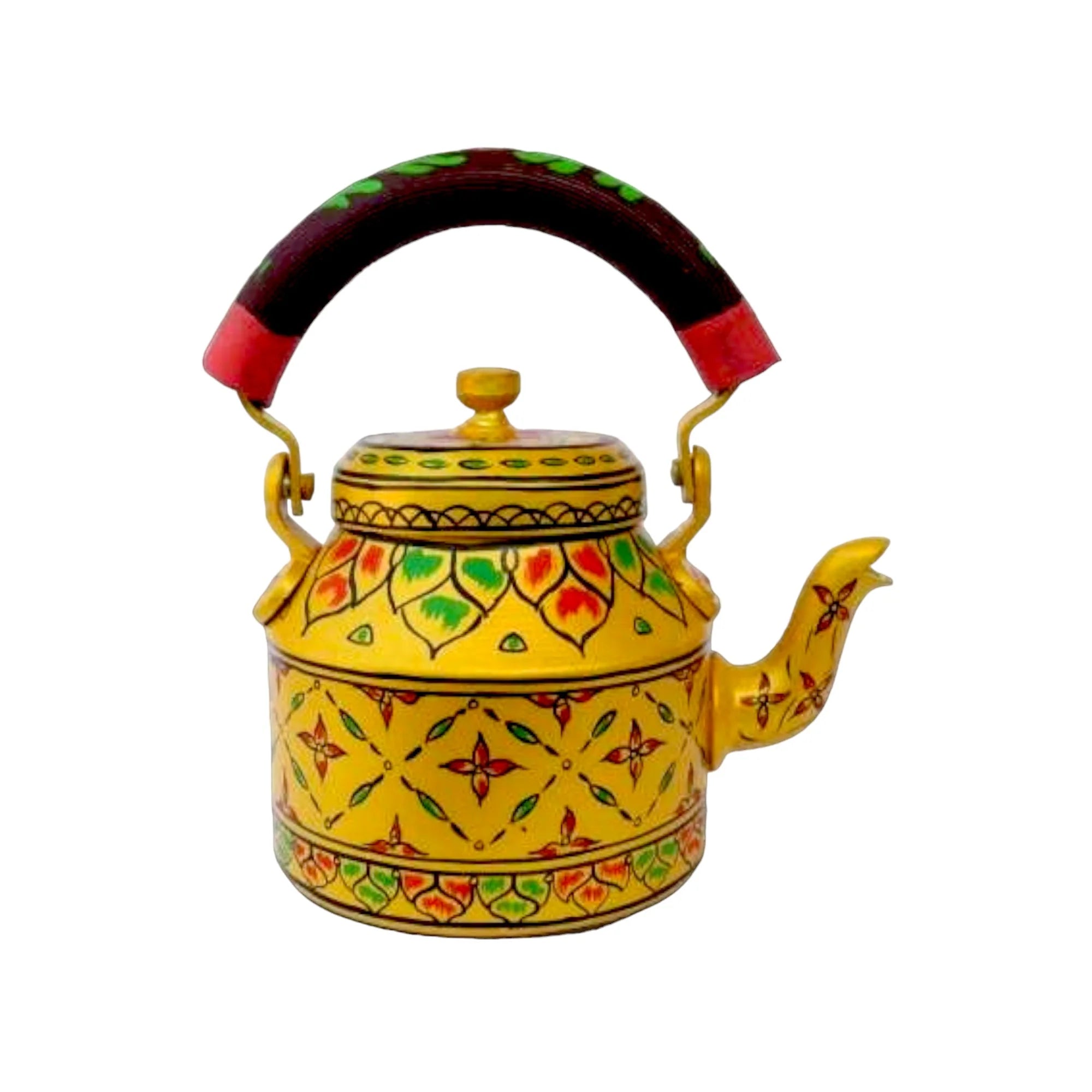 Aluminum Painted Tea Kettle With Cheerful Floral Design Secondary image