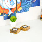 Wooden Tea-Light Holder for Decoration set of two pc