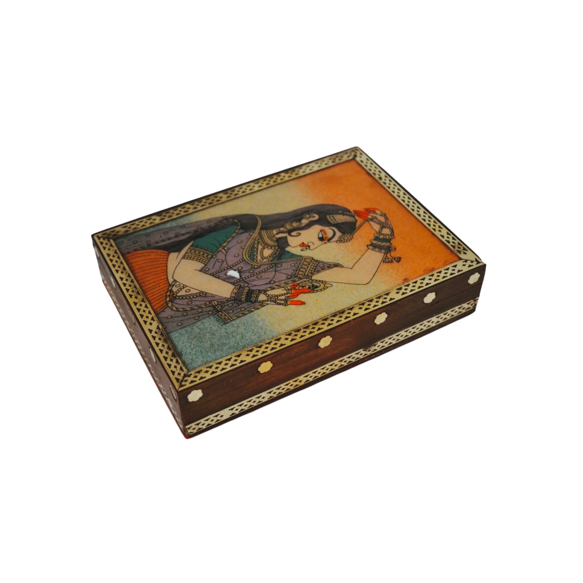Wooden Jewellery Box With Gemstone Painting Secondary image