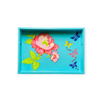 Wooden Hand Painted Serving Tray Flower Design