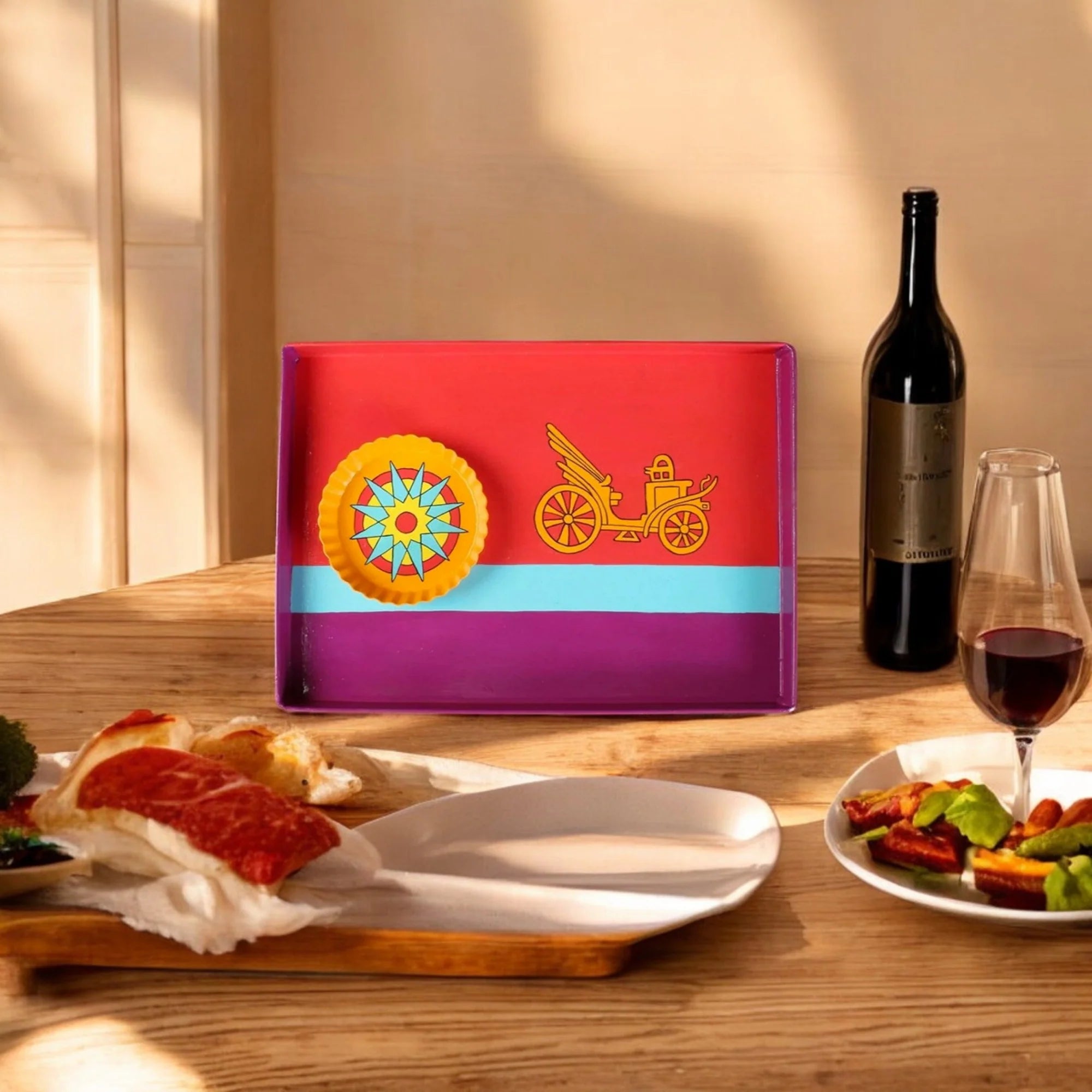 Wooden Hand Painted Serving Tray Main image