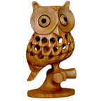 Wooden Carving Undercut Owl Statue