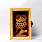 Wooden Carving Undercut Owl Statue