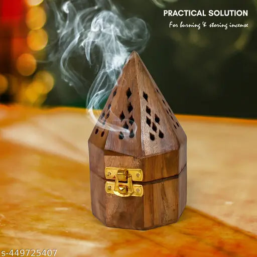 Wooden Dhoop Dani Stand Round Shape Box set of 2 Pc Main image