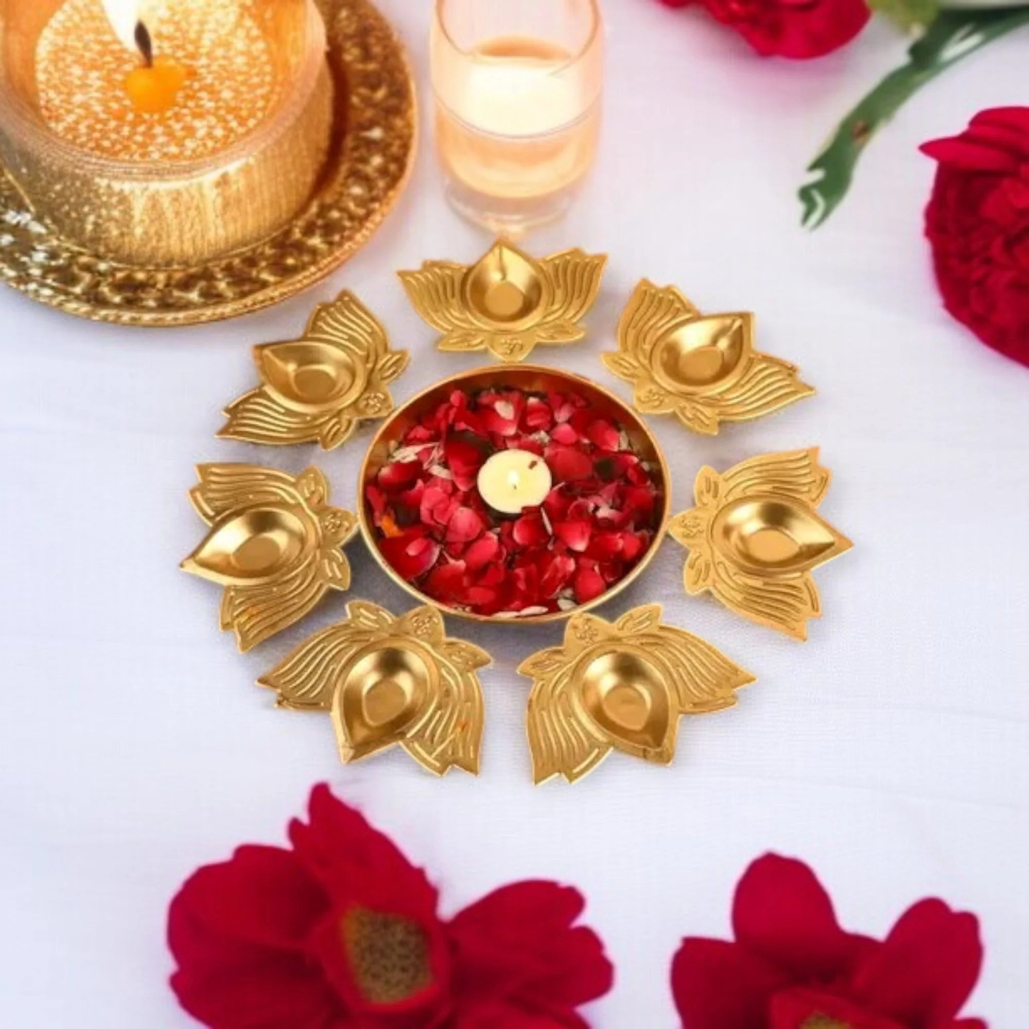 Metal Kamal Diya Urli For Festival Decorative set of 5 pc Main image