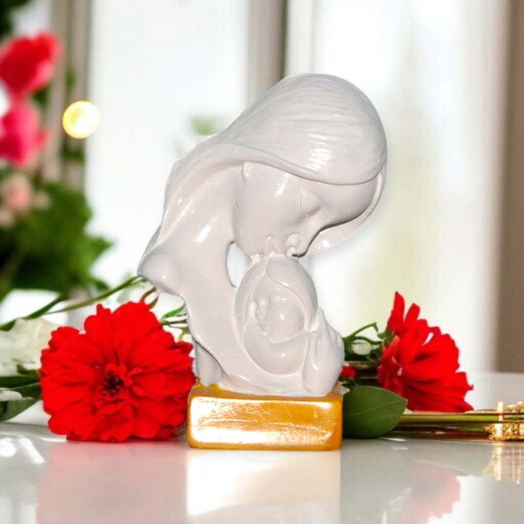 Polyresin Mother Child Statue Showpiece