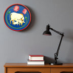 Handmade Pichwai Wooden Wall Plate with Lotus & Kamdhenu