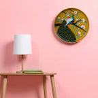 Hand-Painted Wooden Peacock Wall Plate