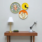 Hand Painted Pichwai Wooden Wall Plate Set