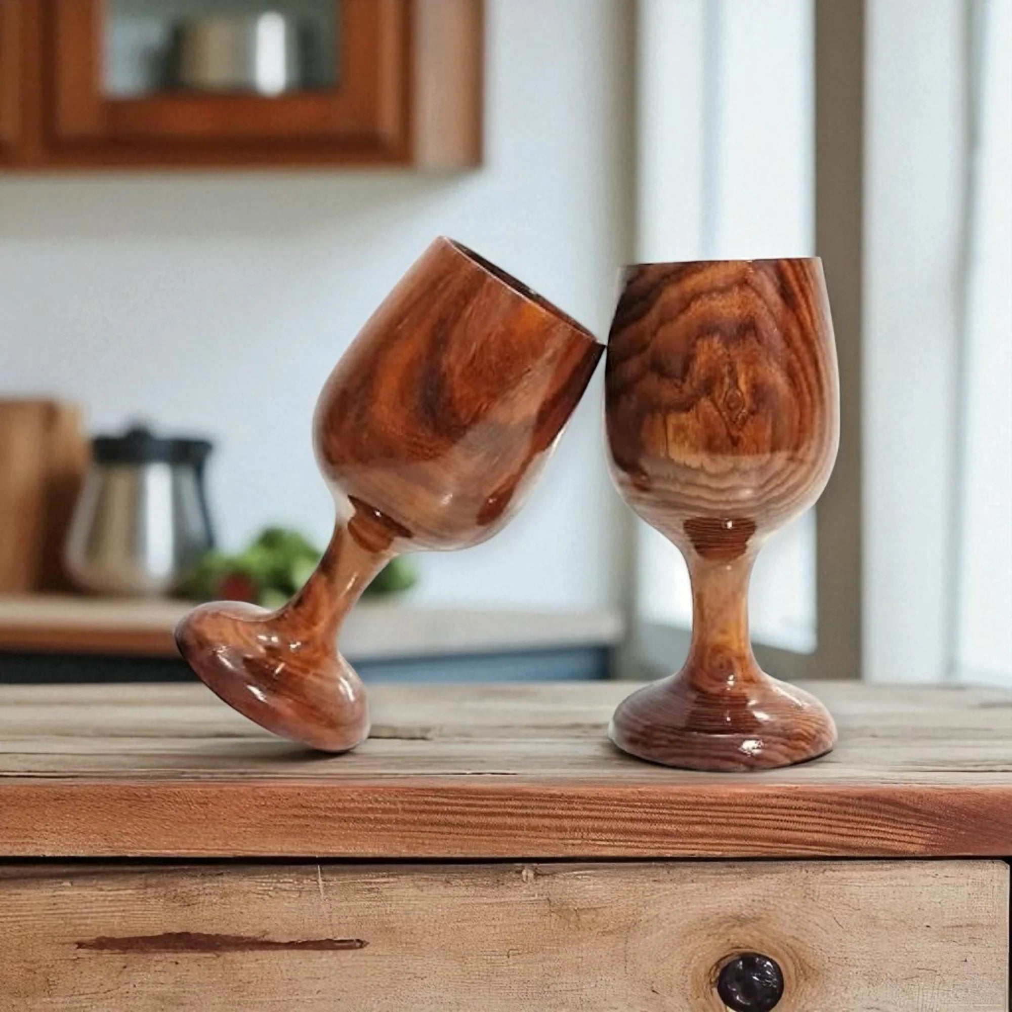 Wooden Wine Glass Set Secondary image