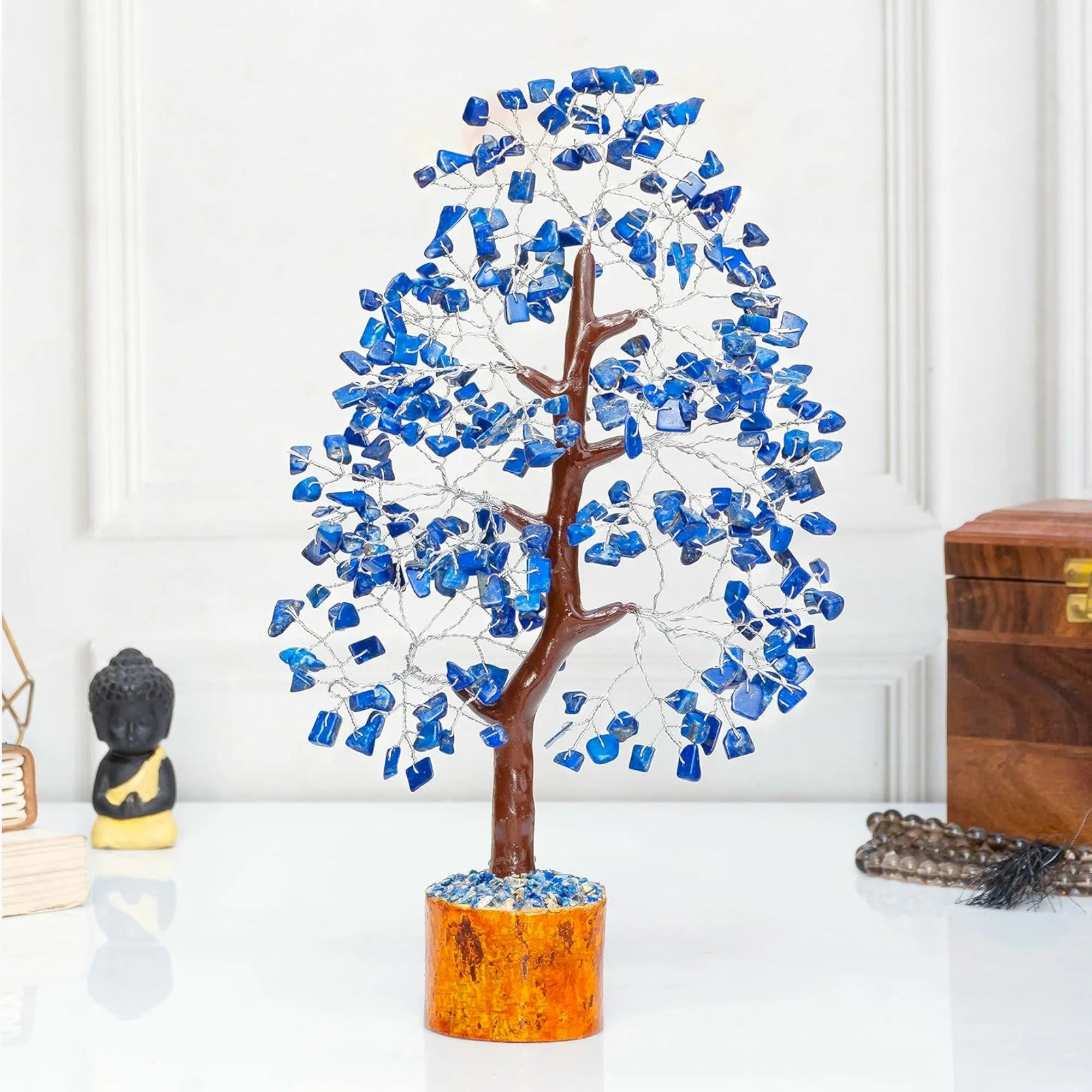 Handmade Gemstone Tree Decorative-Blue Main image