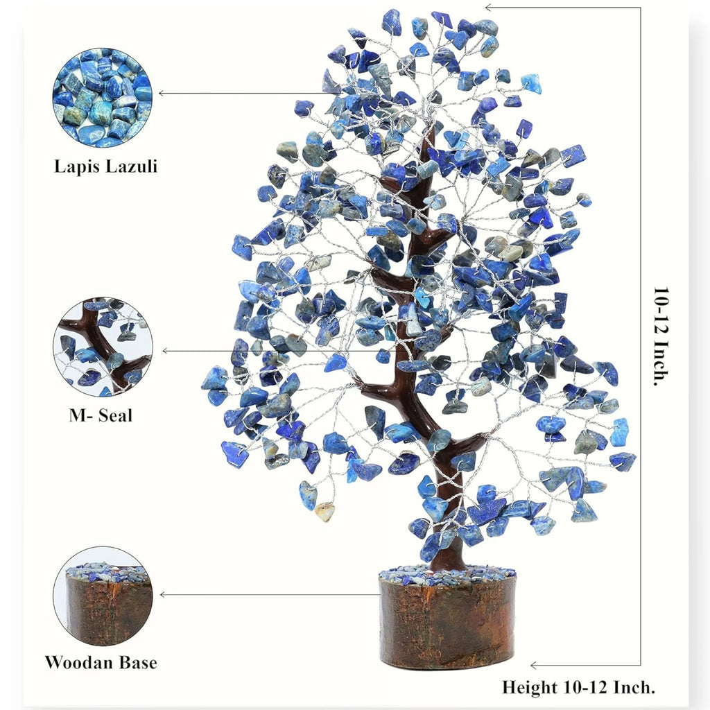 Handmade Gemstone Tree Decorative-Blue