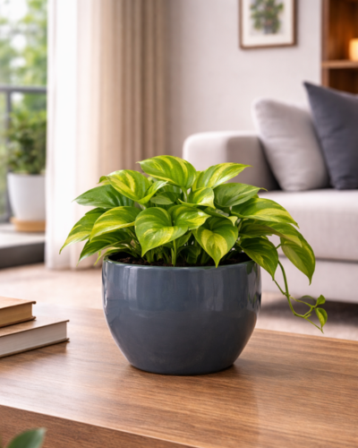 Apple Shapped/Round Convex FRP Planter PL-09 | 20x20 CM Main image