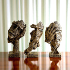 Polyresin Face Thinking Man Showpiece- 3 Pieces