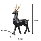 Polyresin Deer Black Showpiece Decorative Figurine
