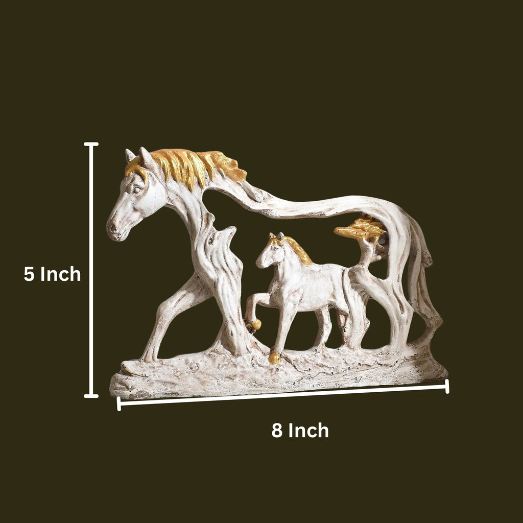 Resing Horse With Baby Showpiece