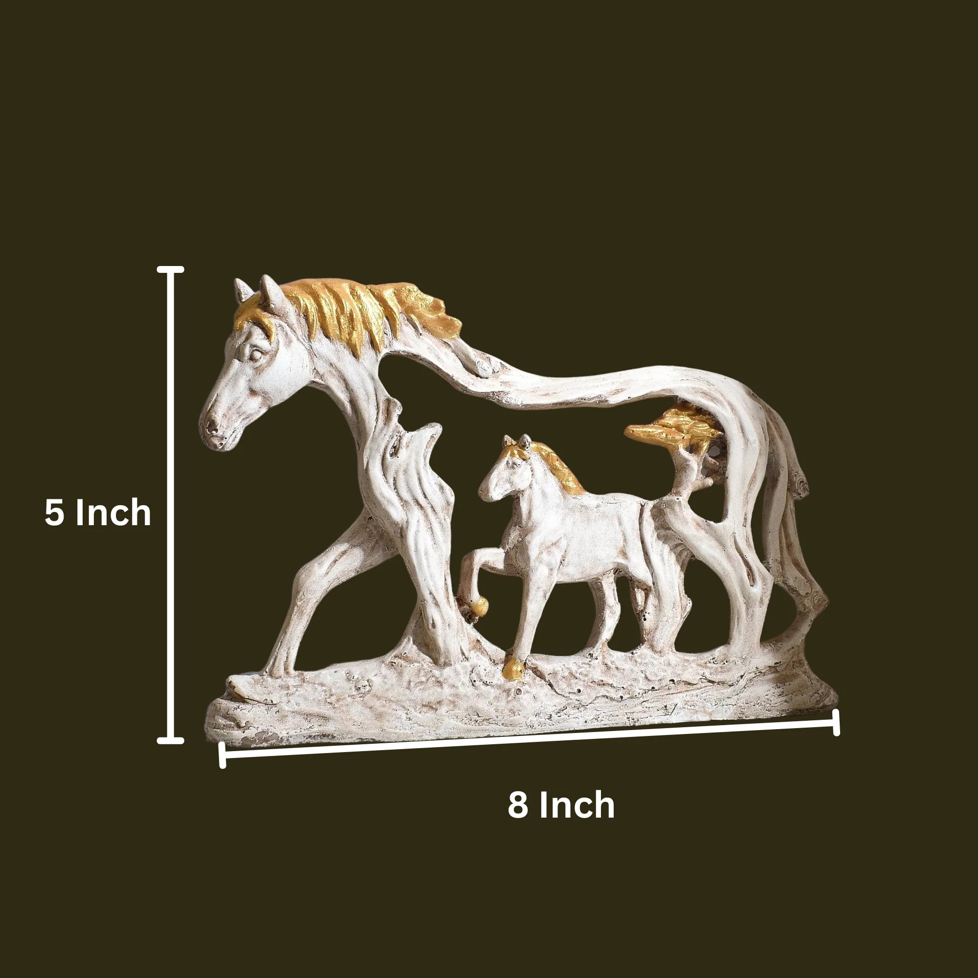 Resing Horse With Baby Showpiece