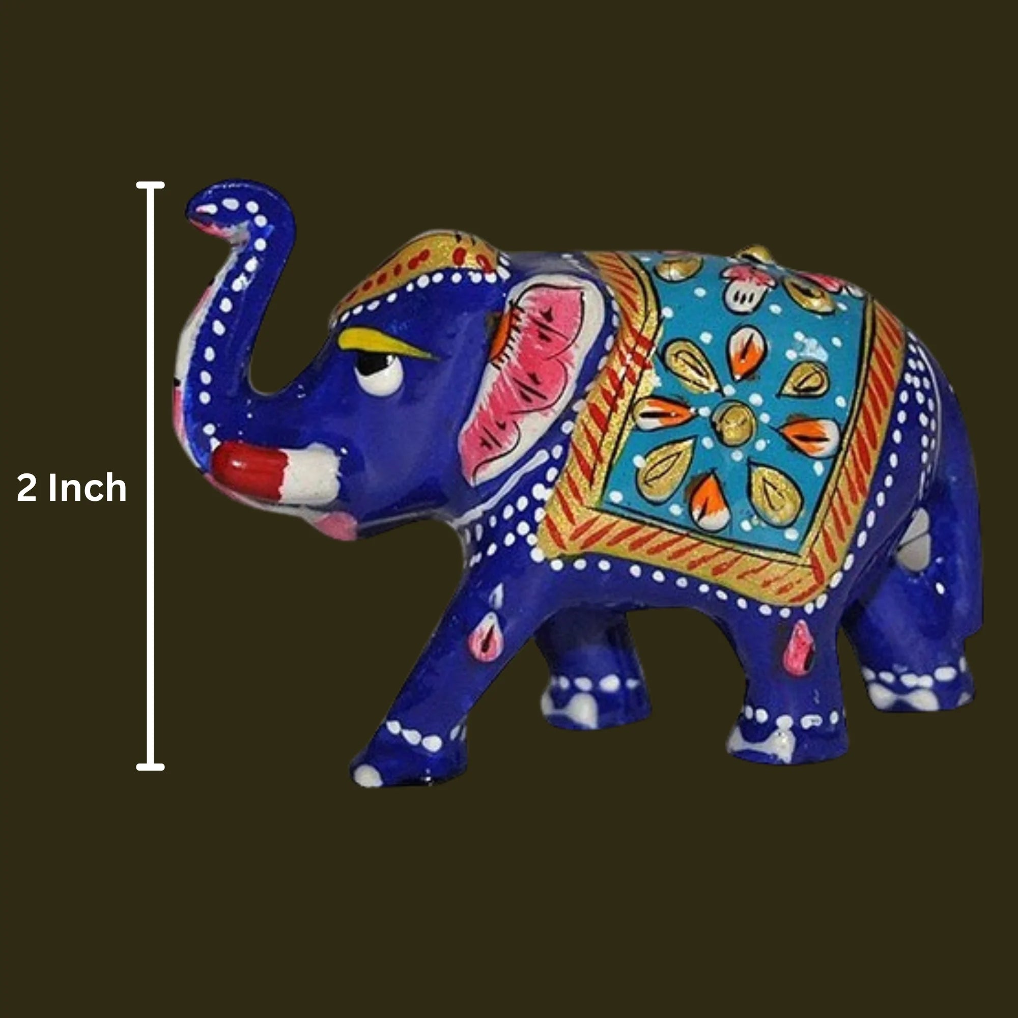 Metal Elephant Statue Showpiece Pair - 2 Inch