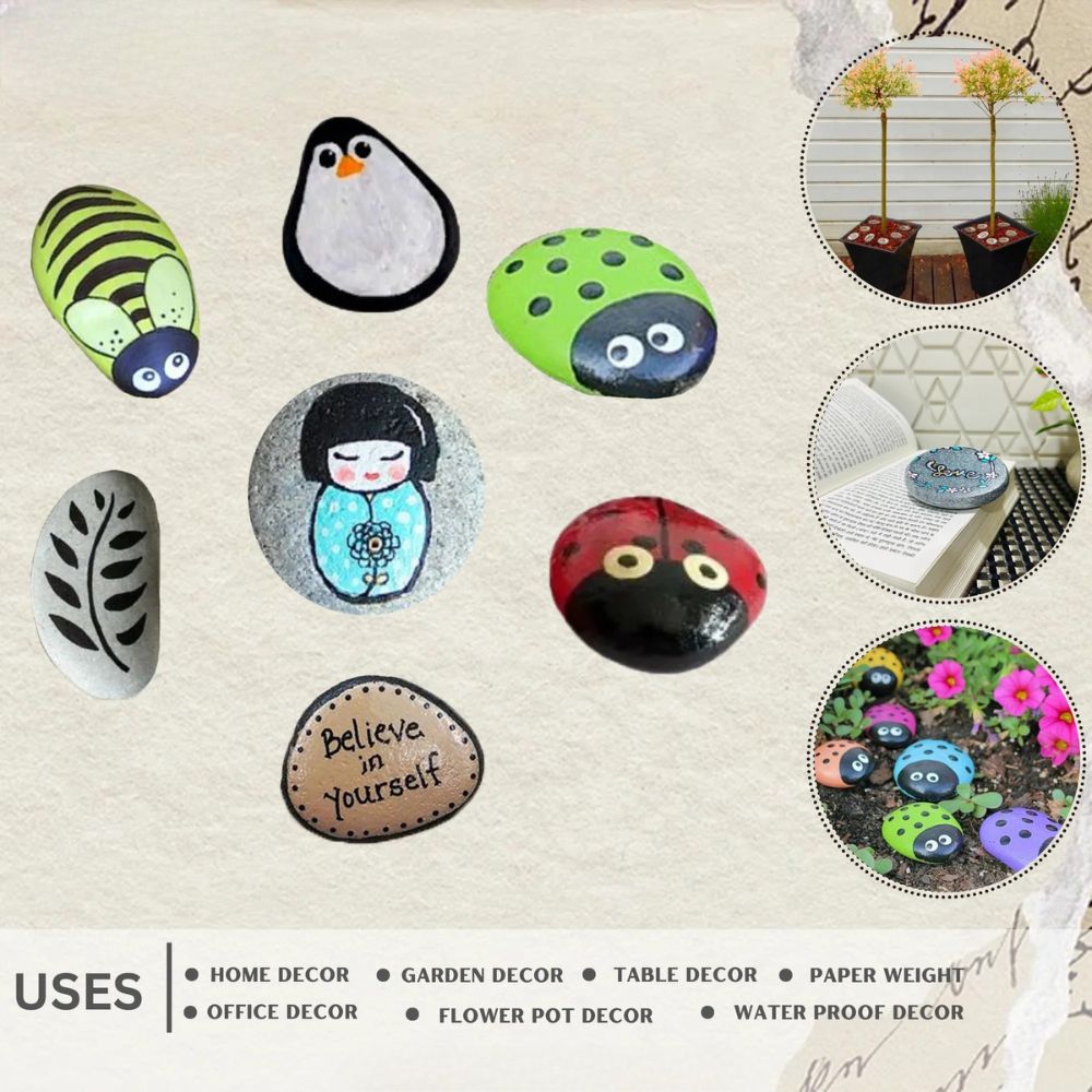 Beautiful Painting Stones Showpiece 5 Pcs