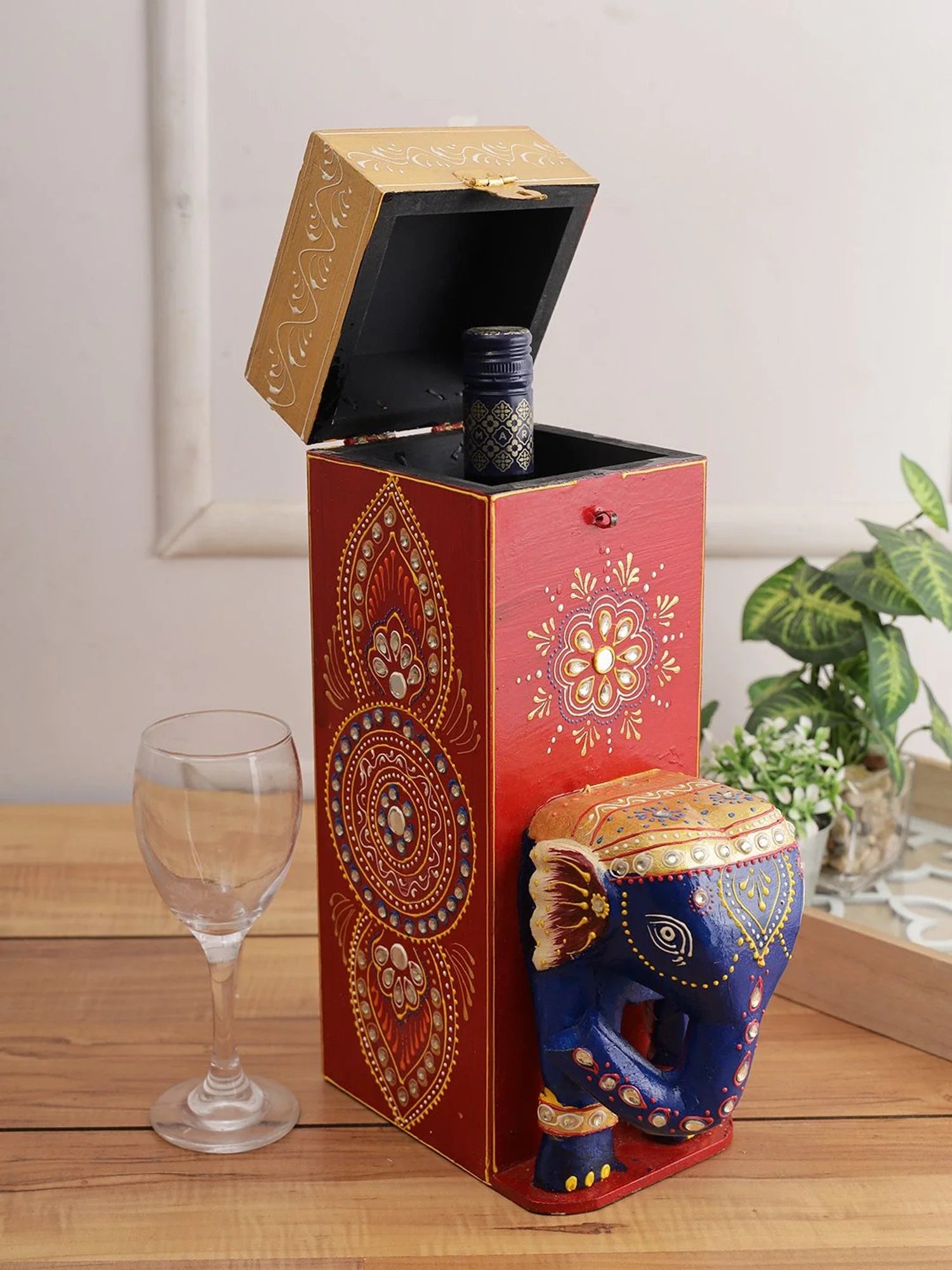 Wooden Single Bottle Wine Holder Box Secondary image