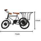 Wood And Iron Cycle Rickshaw Table Top Showpiece