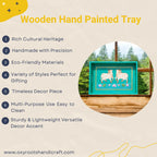Wooden Hand Painted Serving Tray With Two Elegant Cow Design