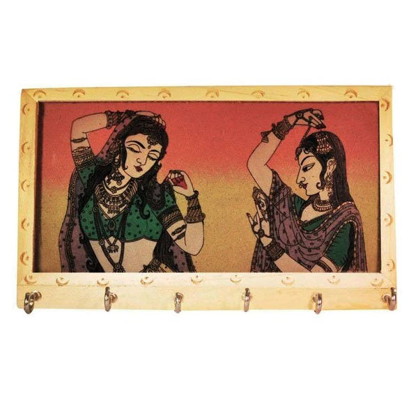 Wooden Key Holder Box with 6 Hooks 8x4 Main image