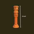 Wooden Antique Ashoka Stambh Pillar Showpiece In Bronze