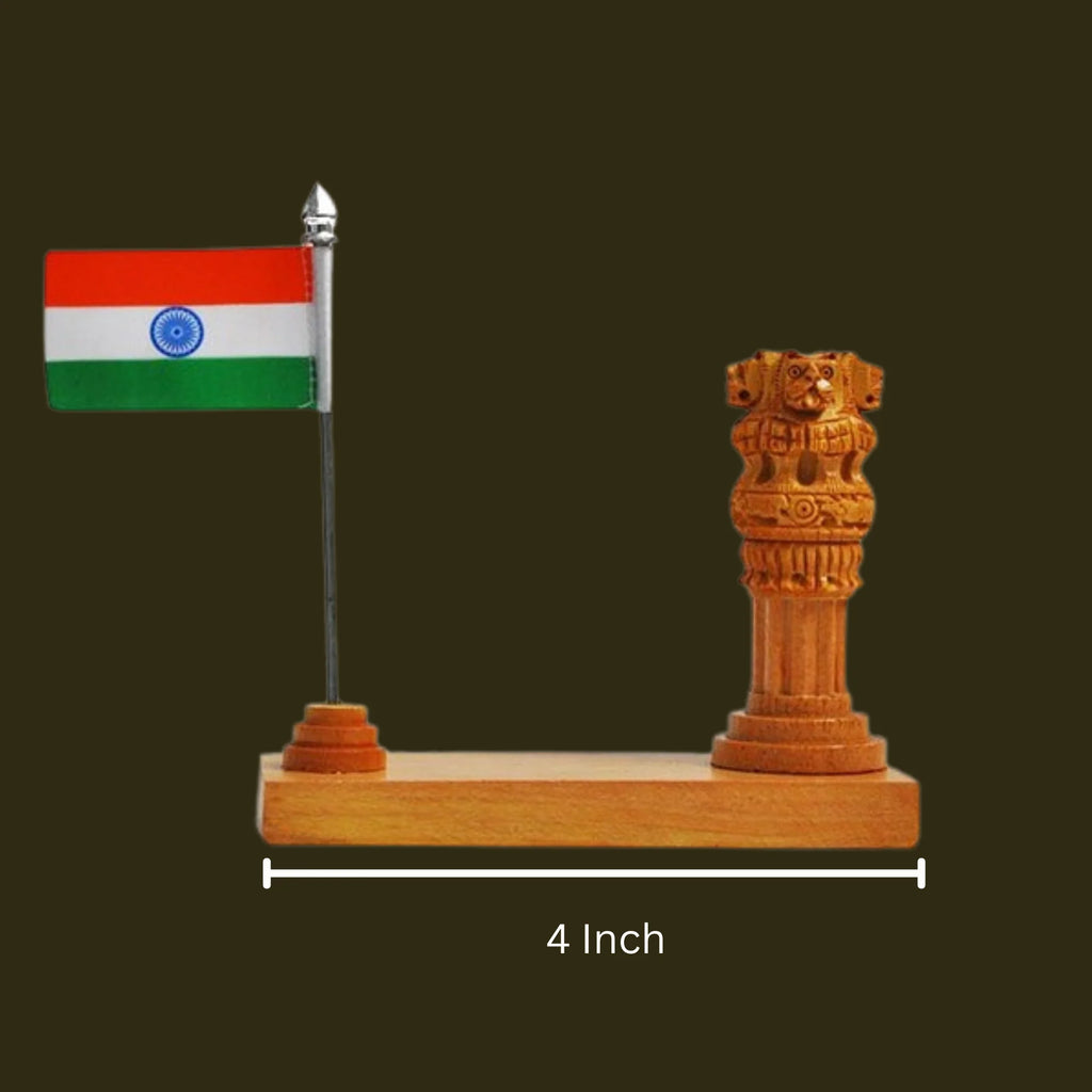 Wooden Ashoka Pillar And National Flag Beautiful set of 50 pc