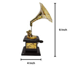 Wooden Brass Gramophone Retro Age Showpiece