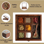 Wooden Container Spice 12 Box With Spoon