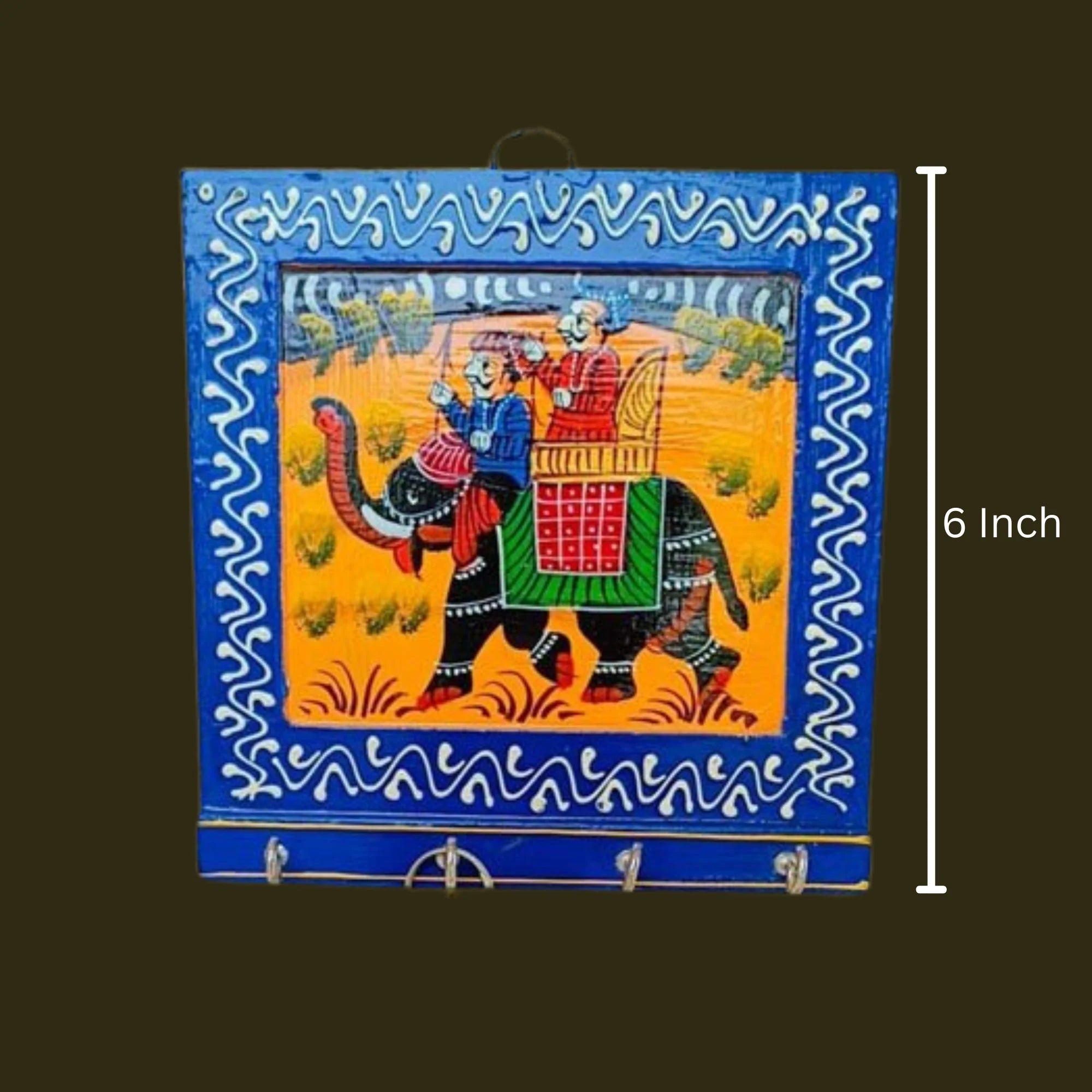 Wooden Hand Painted Blue key Holder Secondary image