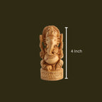 Wooden Ganesh Sitting Statue Home Décor