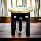 Wooden copper fitted Elephant Stool Side Table For Gift