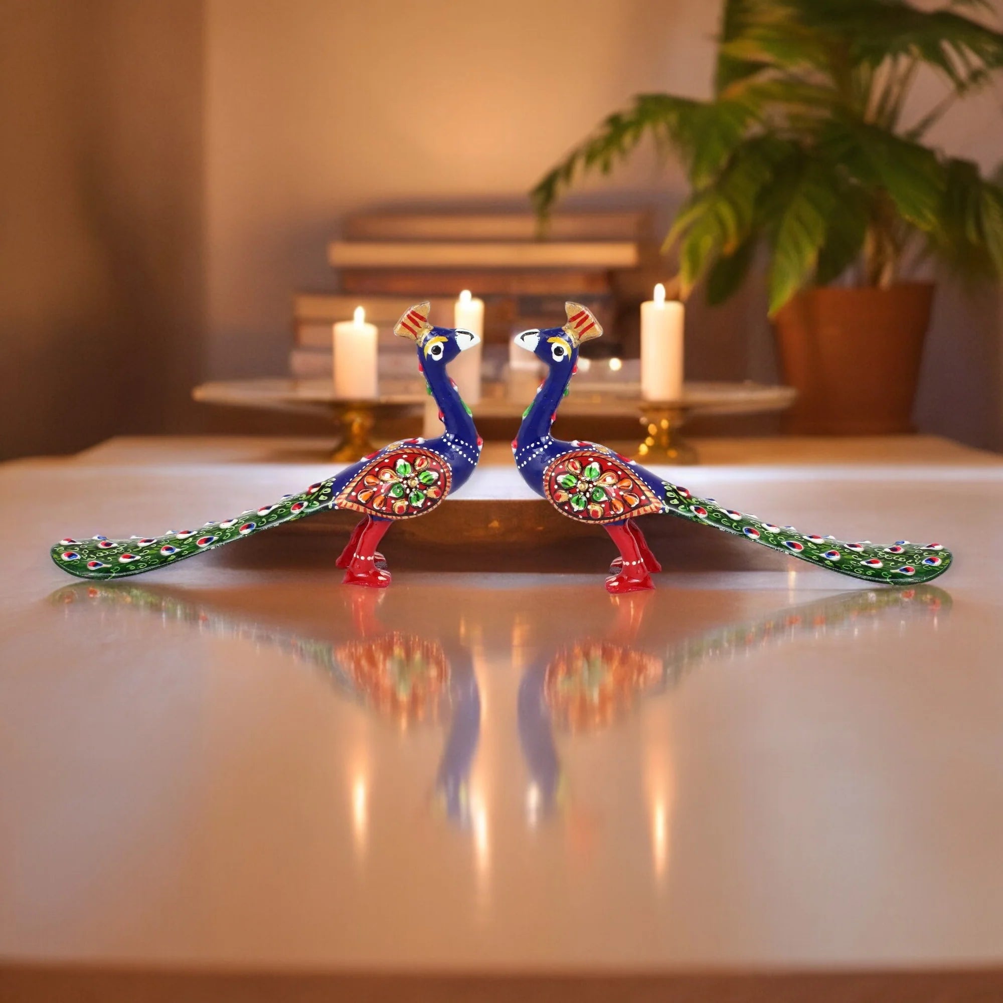 Matel Peacock Handmade Pair Gift - 2 inch Main image