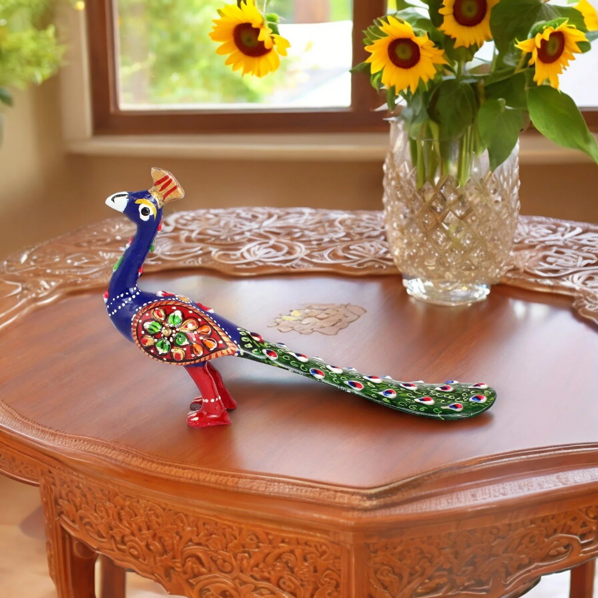 Matel Peacock Handmade Pair Gift - 2 inch Secondary image