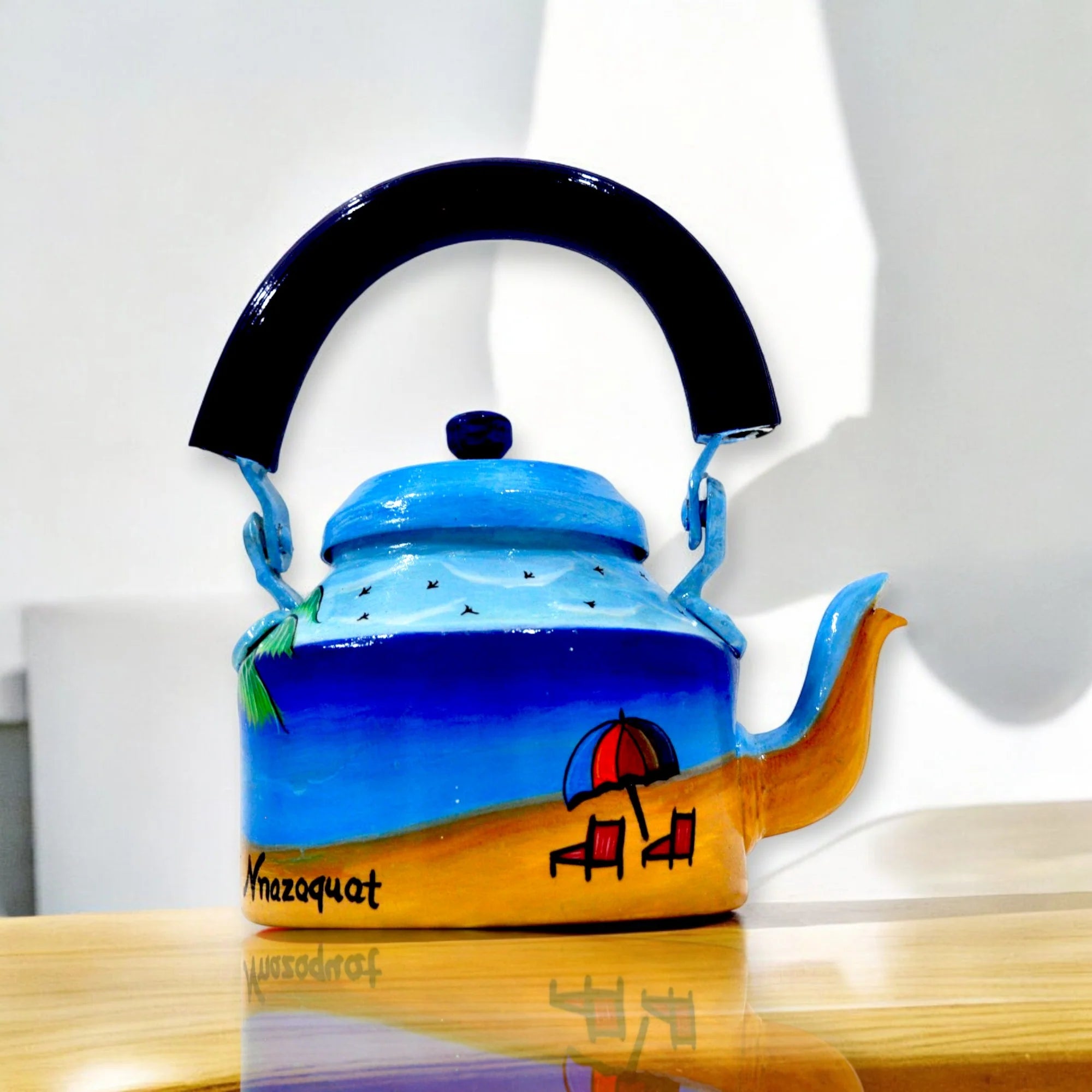 Aluminum Painted Tea Kettle Figurine Decorative Main image