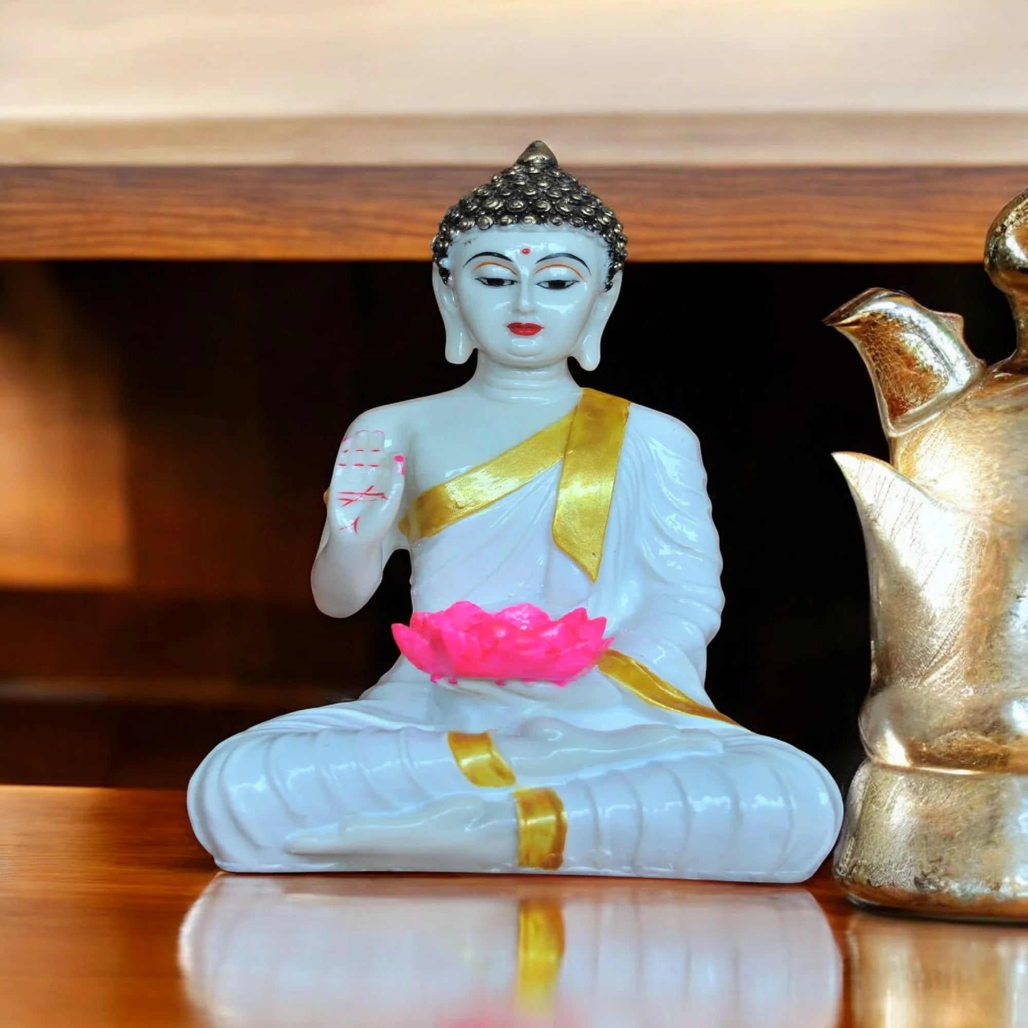 Beautiful Buddha Idol Statue Showpiece For Home 7 Inch Main image